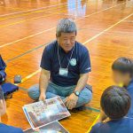 与論中学校１年生ゆんぬ学「トークフォークダンス」 写真