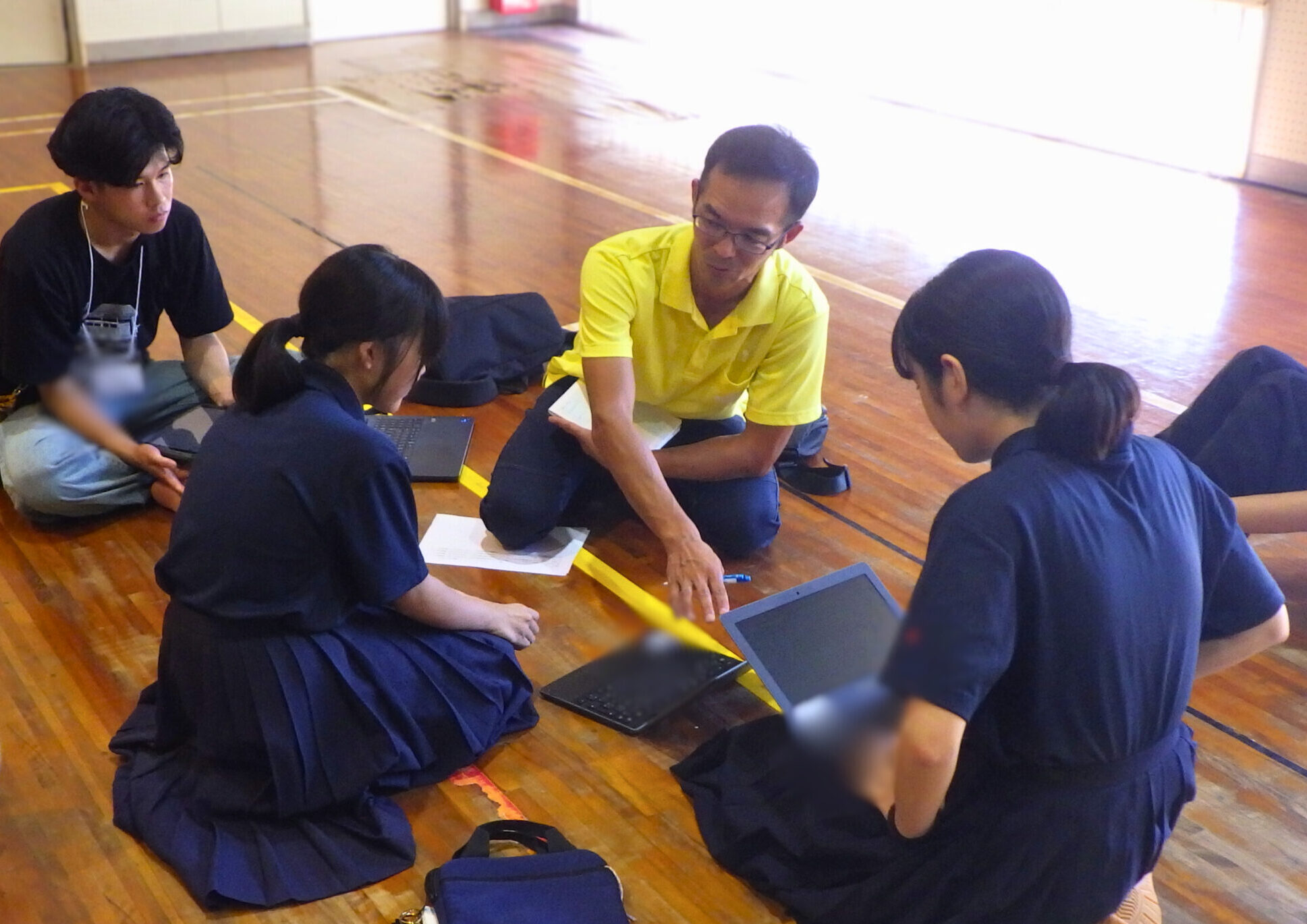 与論中学校２年生「ゆんぬ学」授業 写真